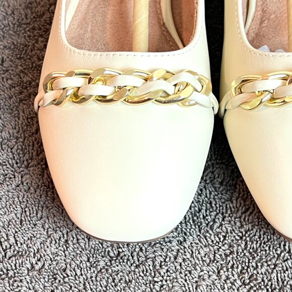 Rockport Womens Size 6.5 Chain Cream Ivory Leathers Slip On Ballet Flats‎ Shoes - Picture 4 of 13